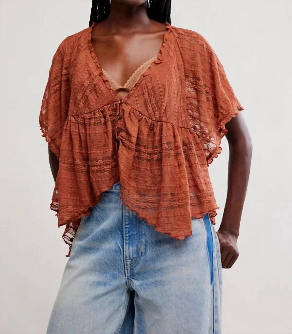 NEW FREE PEOPLE lace in your dreams top in toasted cocoa